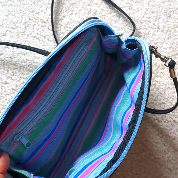 Kate Spade Blue Stripe Purse with Crossbody Shoulder Strap - Picture 3 of 3